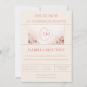 Invitation Modern Elegant Bilingual Quinceanera Birthday (Devant)