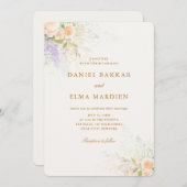 Invitation Modern Elegant Boho Wildflower Wedding (Devant / Derrière)