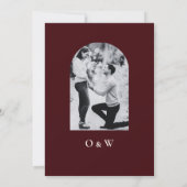 Invitation Modern Elegant Burgundy Wedding Photo (Dos)