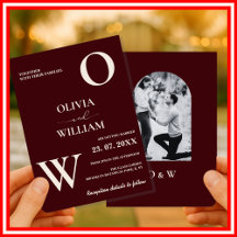 Modern Elegant Burgundy Wedding Photo