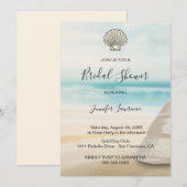 Invitation Modern Elegant Coastal Bridal Shower  (Devant / Derrière)
