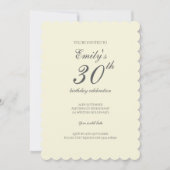 Invitation Modern Elegant Cream 30th Birthday Party (Devant)