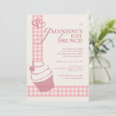 Invitation Modern Elegant Cute Pink Typography Galentines Day (Debout devant)