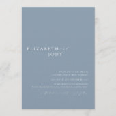Invitation Modern Elegant Dusty Blue Simple Wedding  (Devant)