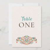 Invitation Modern Elegant Floral Wreath Wedding Table Number (Devant)