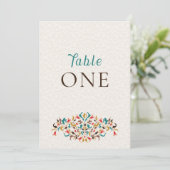 Invitation Modern Elegant Floral Wreath Wedding Table Number (Debout devant)