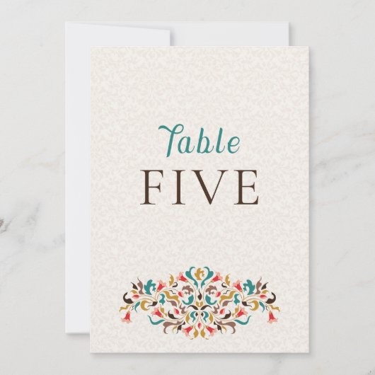 Invitation Modern Elegant Floral Wreath Wedding Table Number (Devant)