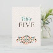 Invitation Modern Elegant Floral Wreath Wedding Table Number (Debout devant)
