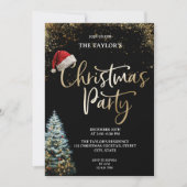 Invitation Modern Elegant Glitter Christmas Tree Party (Devant)