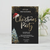 Invitation Modern Elegant Glitter Christmas Tree Party (Debout devant)