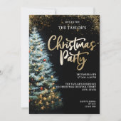 Invitation Modern Elegant Glitter Christmas Tree Party (Devant)