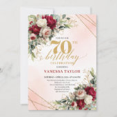 Invitation Modern Elegant Gold 70th Birthday Celebration  (Devant)