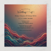 Invitation Modern Elegant Gold Marble Navy Terracotta Wedding (Devant)
