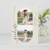 Invitation Modern Elegant Grad Arch Photo Collage Graduation (Debout devant)
