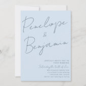 Invitation Modern Elegant Handwriting Soft Blue Wedding  (Devant)