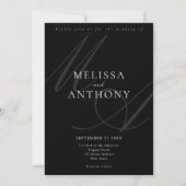Invitation Modern Elegant Minimalist Black and White Wedding (Devant)