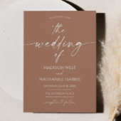 Invitation Modern Elegant Minimalist Mocha Mousse Wedding