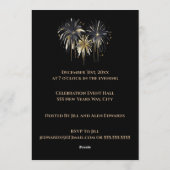 Invitation Modern Elegant New Years Eve Party Gold and Black (Dos)