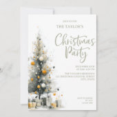 Invitation Modern Elegant Pastel Christmas Tree Party (Devant)