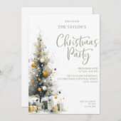 Invitation Modern Elegant Pastel Christmas Tree Party (Devant / Derrière)