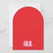 Invitation Modern Elegant Pink Red 21st Birthday Arch (Dos)