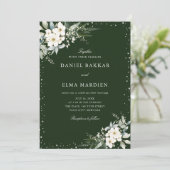 Invitation Modern Elegant Sage Green Boho Floral Wedding  (Debout devant)