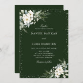 Invitation Modern Elegant Sage Green Boho Floral Wedding  (Devant / Derrière)