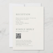 Invitation Modern Elegant Sage Green Wedding 2 Sided QR Code (Dos)
