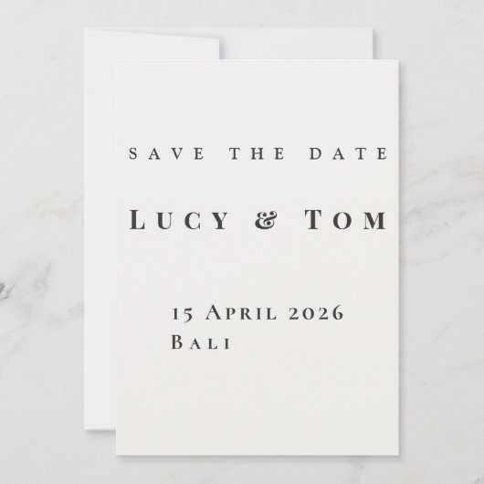 Invitation Modern Elegant Save the Date Card (Devant)
