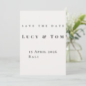 Invitation Modern Elegant Save the Date Card (Debout devant)