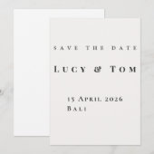Invitation Modern Elegant Save the Date Card (Devant / Derrière)