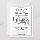 Invitation Modern Elegant Script QR Code Photo Budget Wedding (Devant)