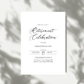 Invitation Modern Elegant Script Retirement Celebration