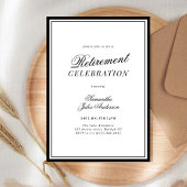 Invitation Modern Elegant Script Retirement Celebration