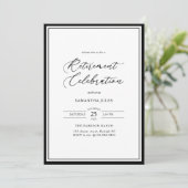 Invitation Modern Elegant Script Retirement Celebration (Debout devant)