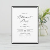 Invitation Modern Elegant Script Retirement Party (Debout devant)