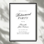 Invitation Modern Elegant Script Retirement Party 