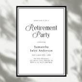 Invitation Modern Elegant Script Retirement Party 