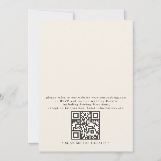 Invitation Modern Elegant Shell Beach Ocean QR Code Wedding (Dos)
