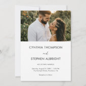 Invitation Modern Elegant Simple Vertical 2 Photos Wedding (Dos)