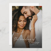 Invitation Modern Elegant Simple Vertical Photo Wedding (Devant / Derrière)