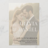 Invitation Modern Elegant Transparent Photo QR Code Wedding (Devant)