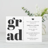 Invitation Modern Elegant Typography Graduation (Debout devant)