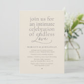 Invitation Modern Elegant Wedding, Endless Love, Reception (Debout devant)