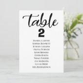 Invitation Modern Elegant Wedding Table Numbers Seating Chart (Debout devant)
