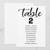 Invitation Modern Elegant Wedding Table Numbers Seating Chart (Devant / Derrière)