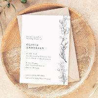 Modern Elegant Wildflower Floral Baby Shower