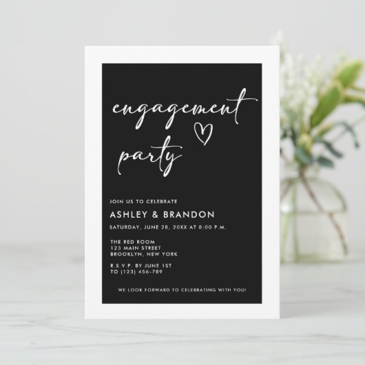 Invitation Modern Engagement Party (Debout devant)