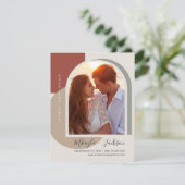 Invitation Modern Enregistrer la date Bold Abstrait Arch Phot (Debout devant)