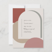 Invitation Modern Enregistrer la date Bold Abstrait Arch Phot (Dos)